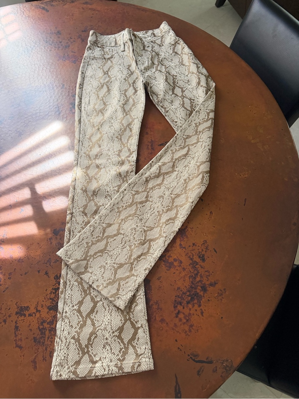 Noli Aria Coated Flare Jean - Gold Python - Picture 5 of 8